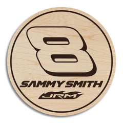 Sammy Smith #8 Wooden Coaster  | Crafted from Cherry and Maple Wood | Made in USA | Officially Licensed by JR Motorsports