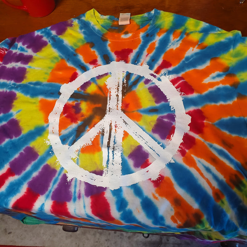 Tie Dye Peace Design T-Shirt | Hippie Style Graphic Tee